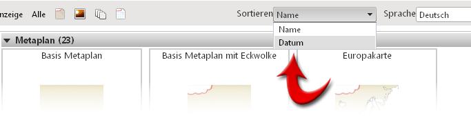 Nach Name oder Datum sortieren